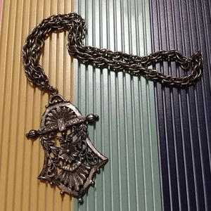 Extremely heavy vtg pendant chain necklace Whimsygoth Grunge Rhenfaire